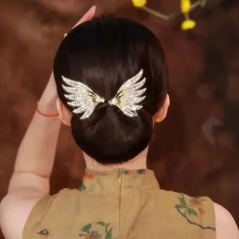 Women's Crystal Wings Hair Twister β Elegant Hair Curler & Stylish Hairpin