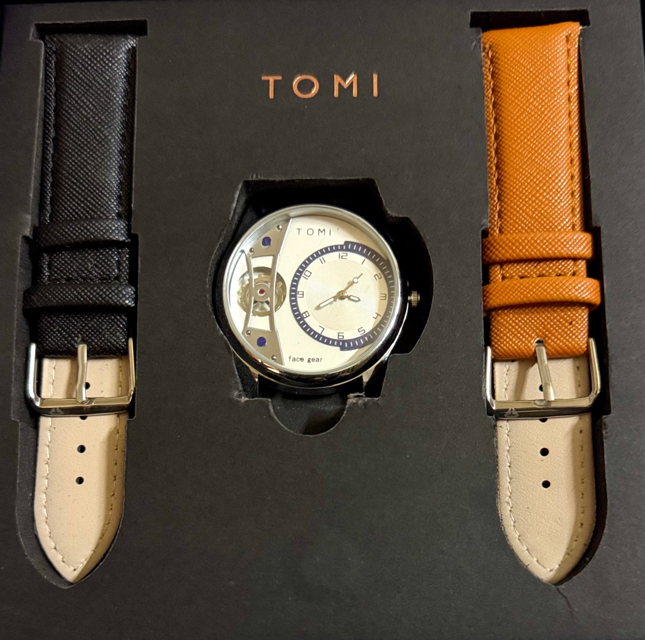 TOMI T-521 Face Gear Dual Strap Watch